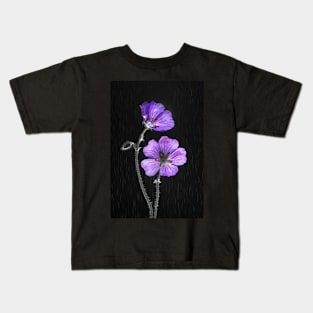 Purple Geraniums Kids T-Shirt